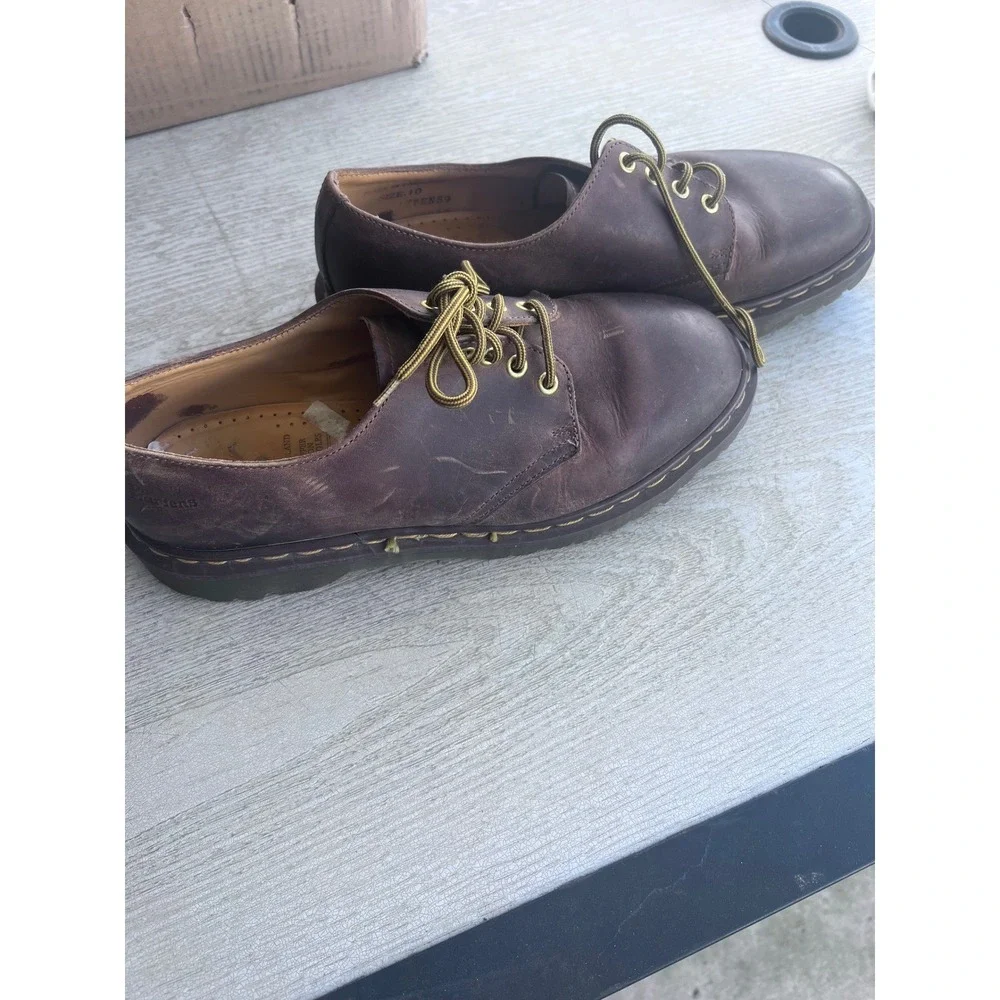 Dr Martens 7BEN59 Brown‎ Leather Oxford Shoes Made in England Mens 10 Lug Sole